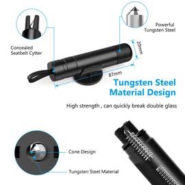 URAQT 2023 New SafeHammer, 2 in 1 Car Window Breaker, Portable Glass Breaker Seatbelt Cutter, Emergency Escape Tool Vehicle Safety Glass Hammer, Hammerdex Safety Hammer for Land and Underwater (Black)