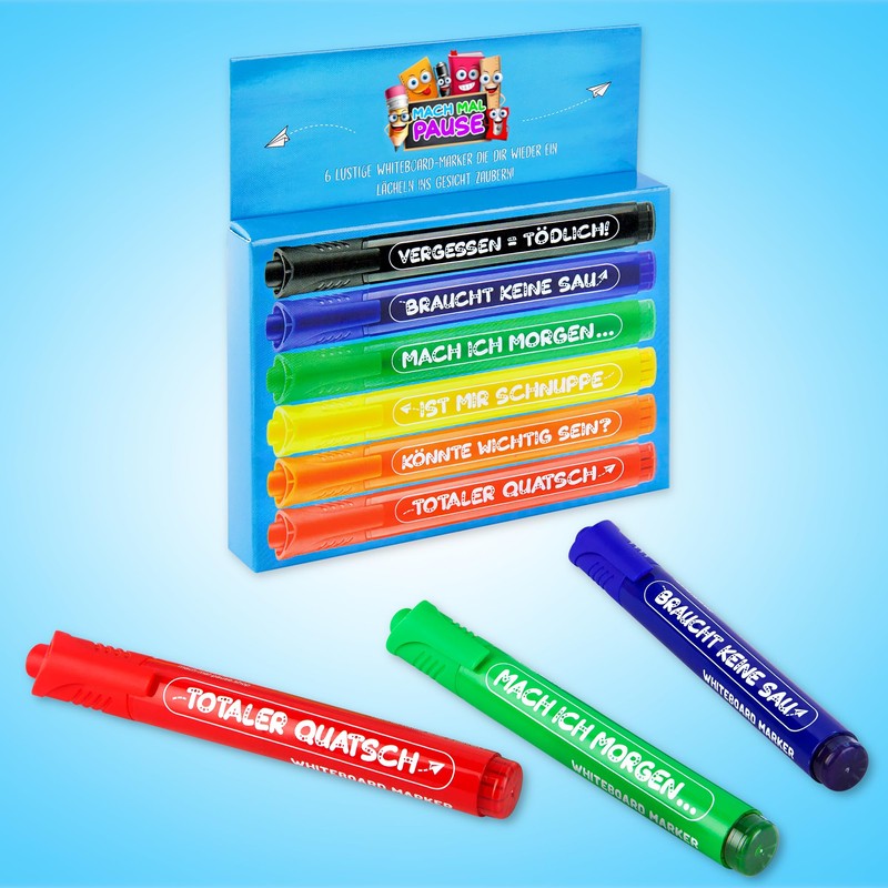 MACH MAL PAUSE - 6 x Whiteboard Marker Pens for