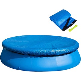 10 Ft Round Pool Cover,Swimming Pool Cover,Inflatable Pool Cover with Drawstrings,Outdoor Garden Dust Solar Pool Cover Protector, Frame Pool Rainproof Cover