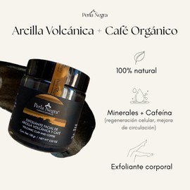 Perla Negra - Exfoliante corporal de Arcilla Volcánica y Café - Reafirmánte y tonificante - 100g