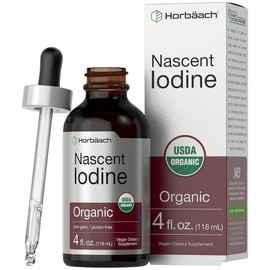 Horbaach Nascent Iodine Drops 4FL Ounce (118.3 ml) Liquid Tincture Supplement Potassium Iodide Vegan GMO Free Gluten Free, Horbaach Nascent Iodine Drops, 118.3, 1 Count / Horbaach Nascent 요오드 드롭 118.3ml(4FL 온스) 액체 팅크 보충제 요오드화 칼륨 비건 GMO 프리 글루텐 프리, Horbaach Nascent 요오드 드롭, 118.3, 1개