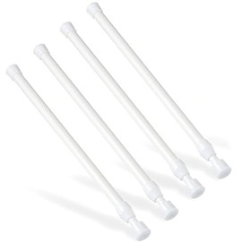 Pack of 4 Telescopic Rods, 30-50 cm, No Drilling, Rustproof Spring, Small Tension Rod, Telescopic Rods for Cabinet, Kitchen, Shelf, Bathroom, Wardrobe, Adjustable Tension Rod (6)