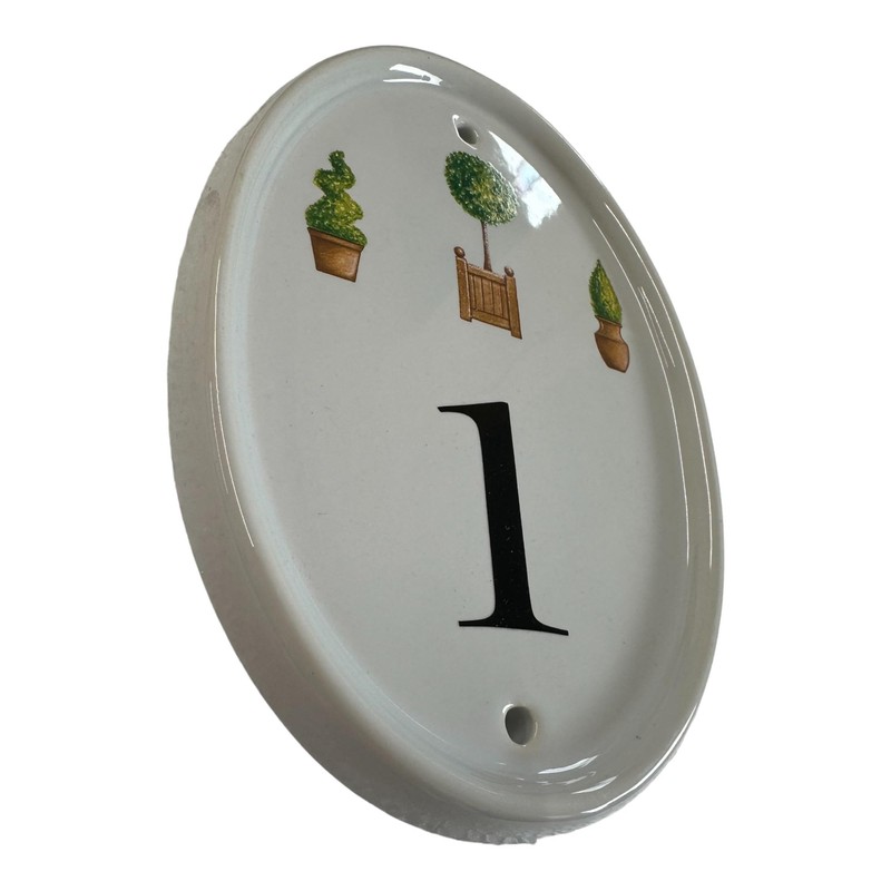 HNP Ceramic Topiary house number - weather proof - easy