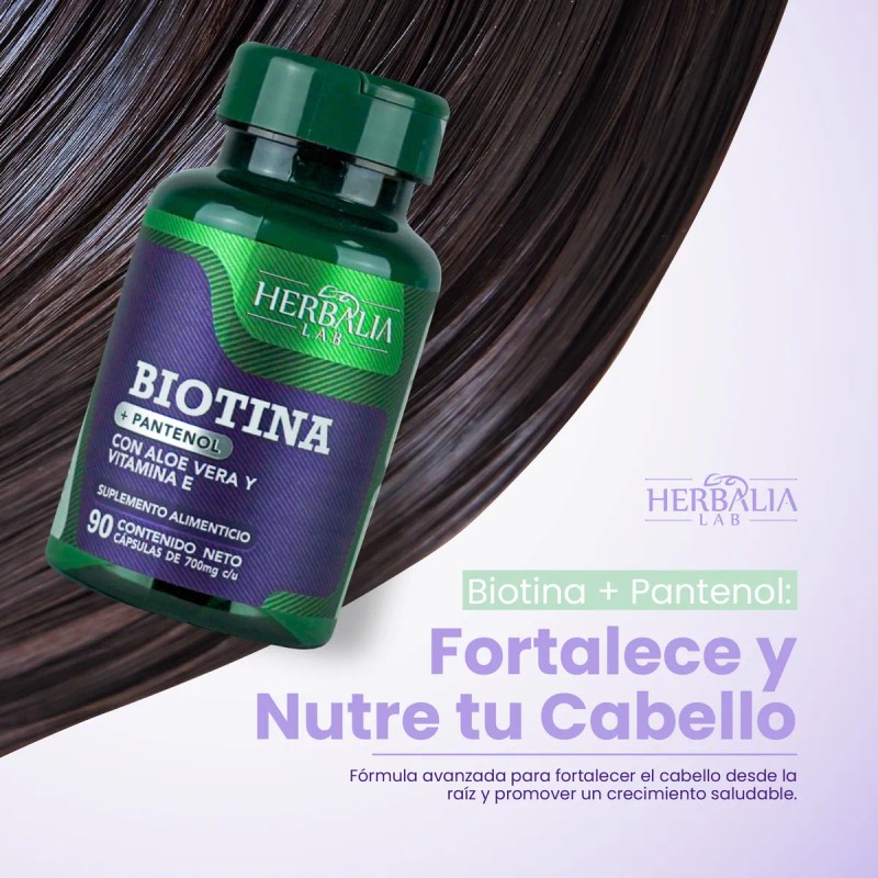 Herbalia Lab Vitaminas Hair Boost, Biotina + Pantenol