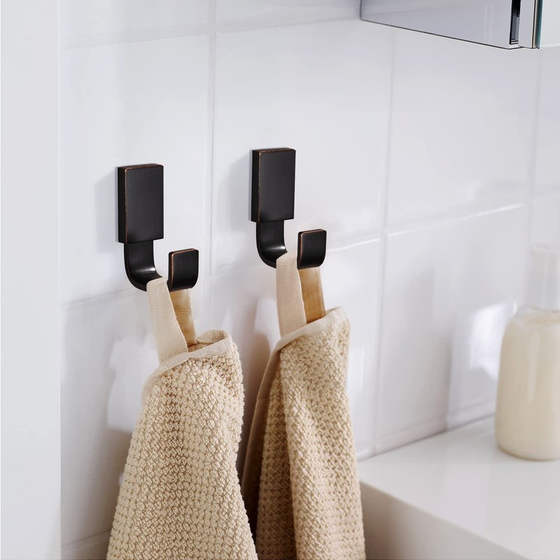 BigBig Home Bronze Towel Hooks, Bathroom Robe Hooks Oil Rubbed,