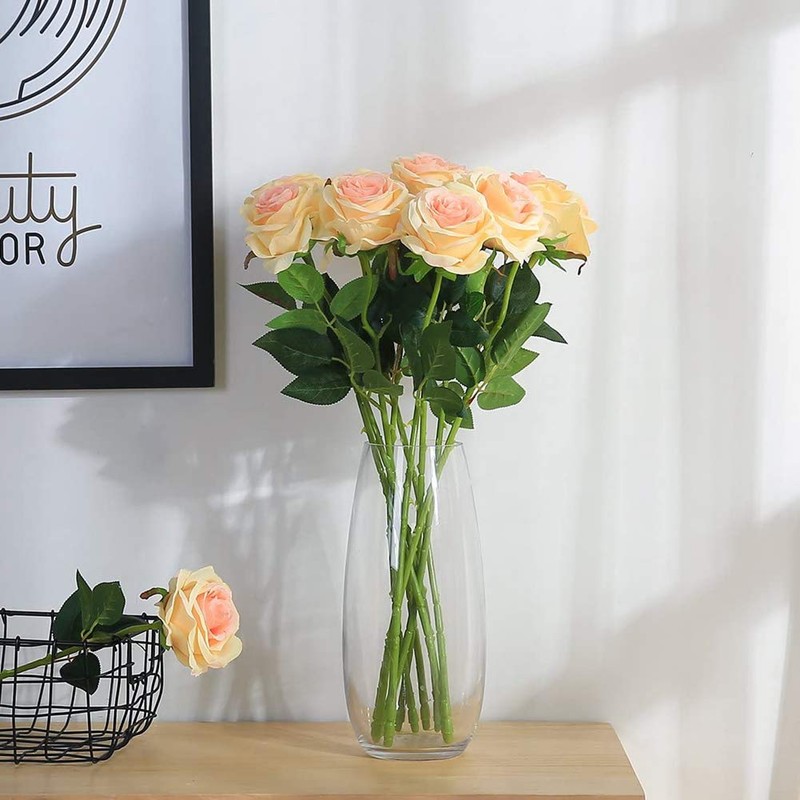 Justoyou Silk Artificial Rose Flowers Bridal Bouquet Flowers