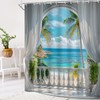 HUSPWP Ocean Beach Shower Curtain, Tropical Hawaiian 70x70IN