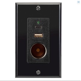 Magnadyne Multi-Device RV Wall Charger with USB-C, USB-A & VPA New Model (Black)