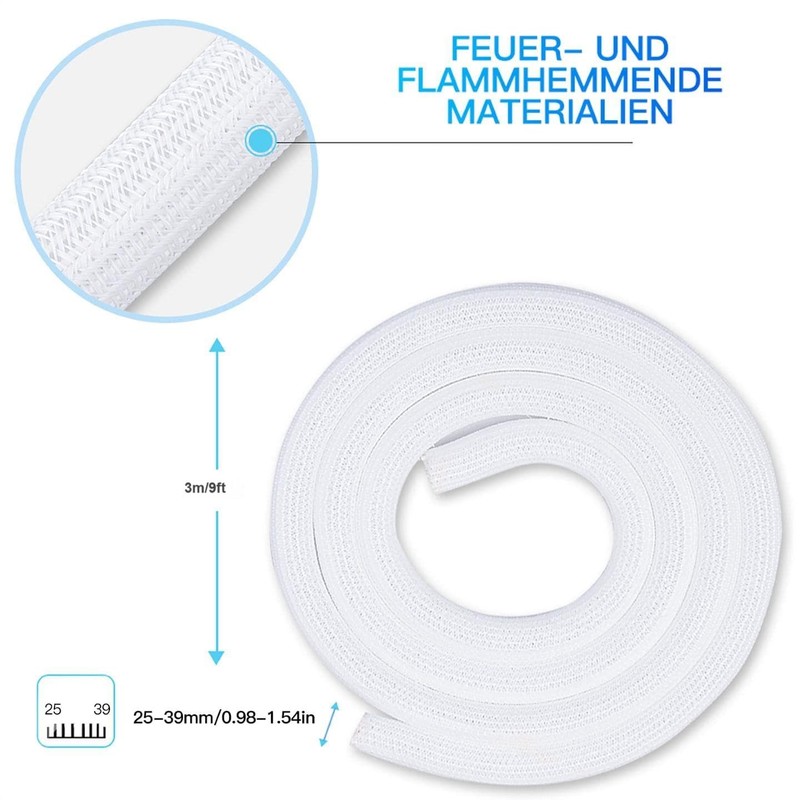 AGPTEK 25 mm-3 m Cable Sleeve, Self-Closing Cable Duct, Flexible