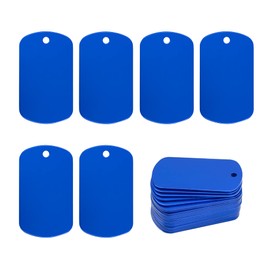 Aluminium Engraving Blanks Aluminium Rectangle Blank Tags Punching Blanks Engraving Blanks Dog Tag 25 Pack (Blue)