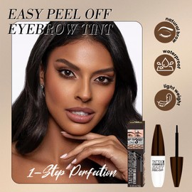 Tattoo Eyebrow Gel Easy Peel Off - Brown Eye Brow Gel Eyebrow Dye Eyebrow Tattoo Peel Off, Natural Safe Brow Color for Women Sparse Brows, Easy Use Lasts 3 Days, Waterproof & Transfer-proof - 01