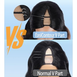 V Part Wig Human Hair Body Wave Upgrade Glueless Wigs Human Hair U part Half Wigs With Clip in Vpart Human Hair Wig Beginner Friendly Real Hair wigs for Women #1B/30 Color 180% Density 16inch