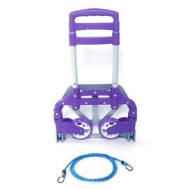 Purple 170lbs Luggage Cart Folding Dolly Collapsible Trolley Push Hand Truck, (HC170P)