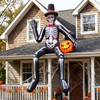 14FT Halloween Inflatable Sitting Skeleton Decorations Outdoor