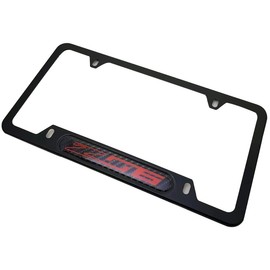 ZQJYMXM 2pcs Z06 License Plate Frames Covers Holder, for Corvette, Stainless Steel Made, Black