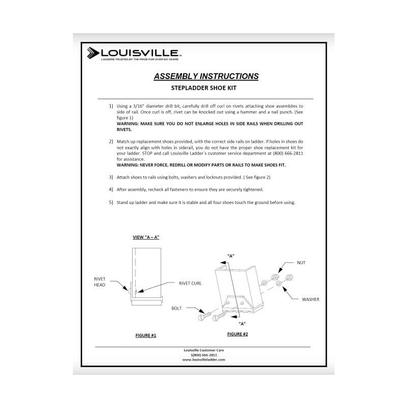 Louisville Ladder PK130A Step Shoe KIT-TPIA STPS