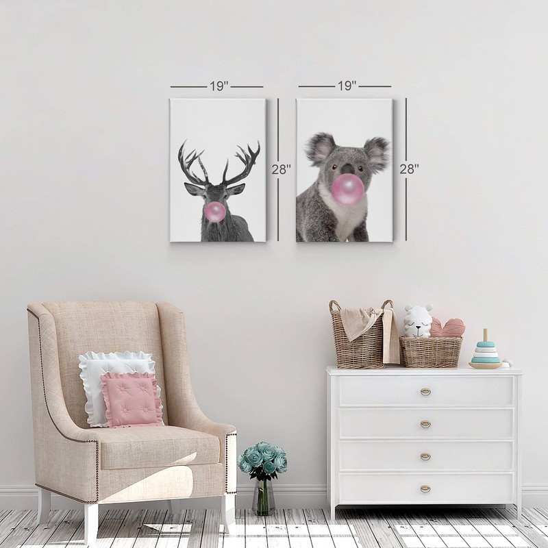 Smile Art Design Reindeer and Koala Animal Bubble Gum Art