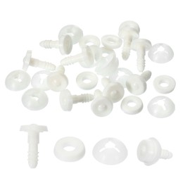 PATIKIL 15mm Doll Joints, 10 Set Plastic Removable Animal Joints Connector Engage Bolt for Bear Soft Limbs Making Head Joints DIY Crafts Accessories, White