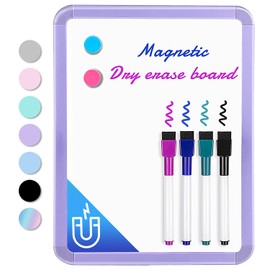 VUSIGN Small Dry Erase Whiteboard 8.5 x 11 Inch Whiteboard for Kids Students Fridge Locker Mini Dry Erase Board Purple