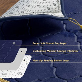 YAZEIN Muslim Prayer Rug with Tasbih Prayer Beads, Soft Memory Foam Prayer Matt Islam, Padded Islamic Prayer Mat Thick for Men and Women, Janamaz, Sajadah (25.6" x 43.3", Navy Blue)