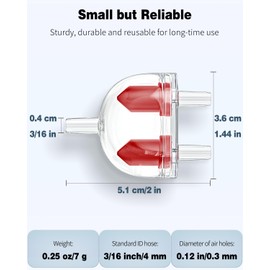Pawfly 2 Pack Aquarium Check Valves Fish Tank Air Pump Valves Plastic 2-Way Non-Return Valves Pump Protectors for Standard 0.5 cm Airline Tubing Fish Tank Accessories for Aeration Setup