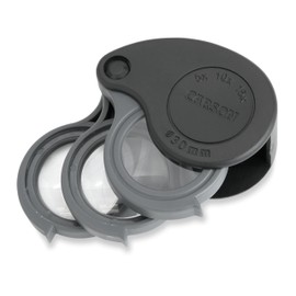 Carson TriView 5x/10x/15x Folding Loupe Magnifier with Built-in Case, 3-in-1 Portable Loupe Magnifying Glass - Adjustable Magnification, Great for Jewelry (TV-15)
