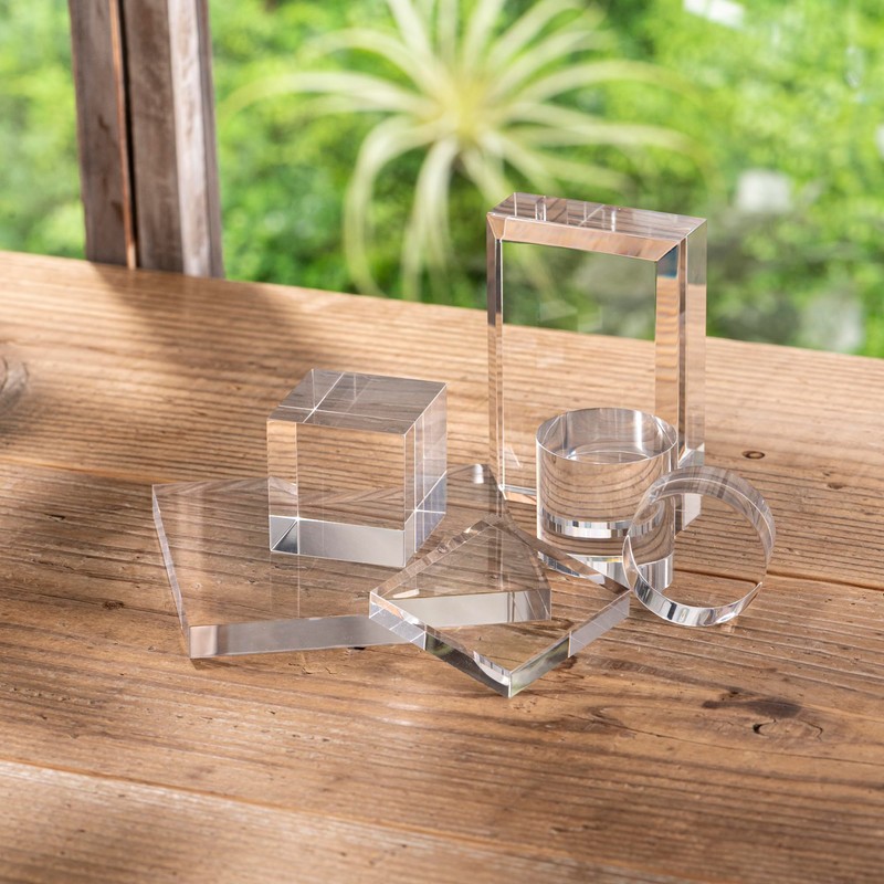 Tsukushi Science Acrylic Blocks, Square, Set of 3 Sizes, Base,