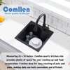 Comllen 16" x 16" Quartz Black Bar Sink Drop in,