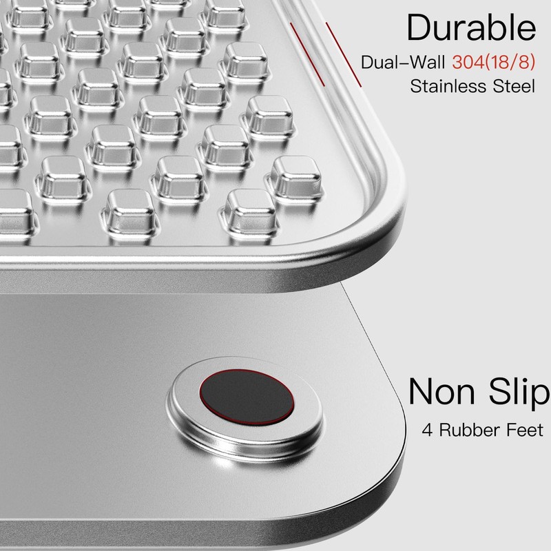 Feedoo Double Layer Stainless Steel Lick Mat for Dogs &