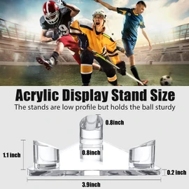 Sumind 4 Pieces Acrylic Footballs Stand Holder Clear Sports Ball Storage Basketballs Rack Display Stand for Footballs Volleyballs Basketballs Bowling Soccer Rugby Ball Display