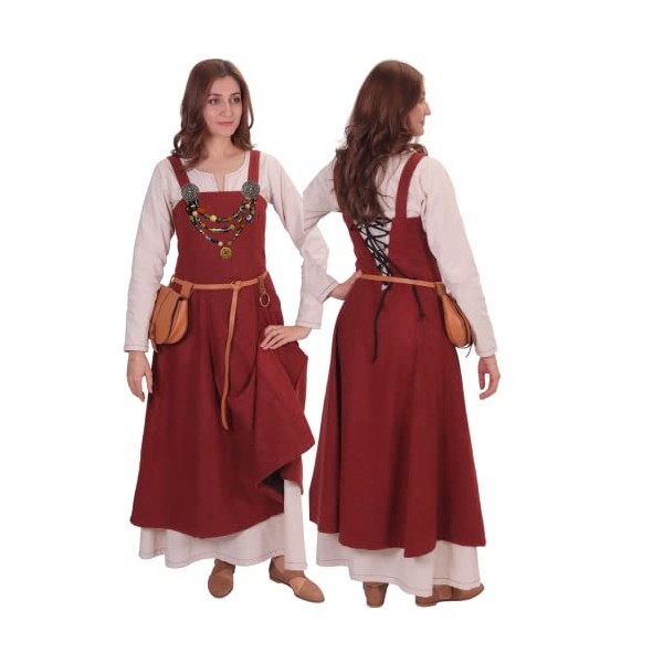 Anna - Medieval Viking Apron Overdress with Laced Back - Made in Turkey-ORN-XS/S