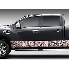 Camo Pink Snowstorm Rocker Panel Graphic Decal Wrap Kit for Truck SUV (8 inch x 22 Foot, Gloss)