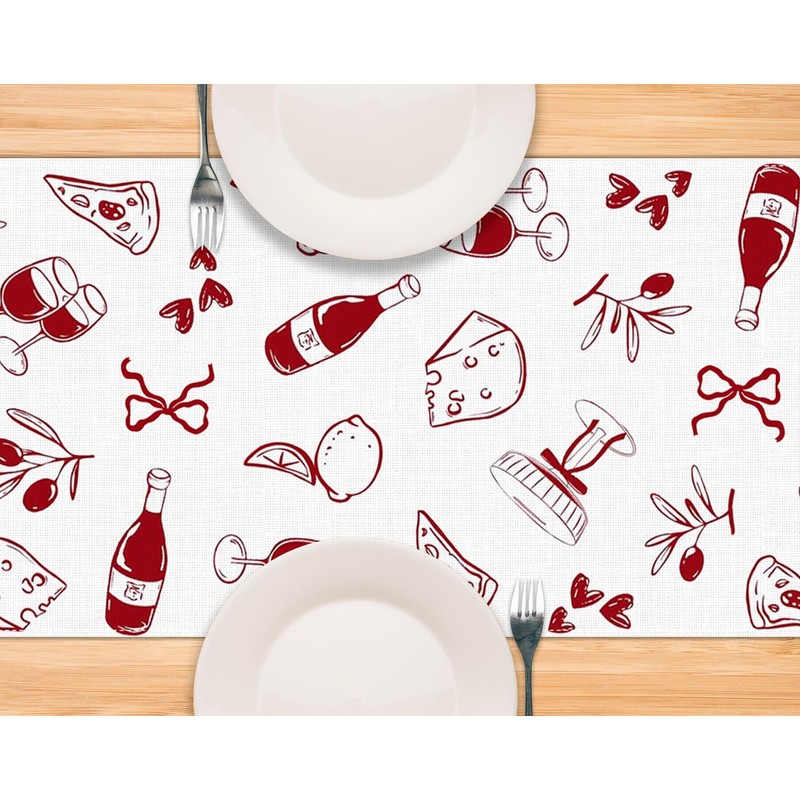 Pudodo That's Amore Table Runner Italian Themed Bachelorette Party Wedding