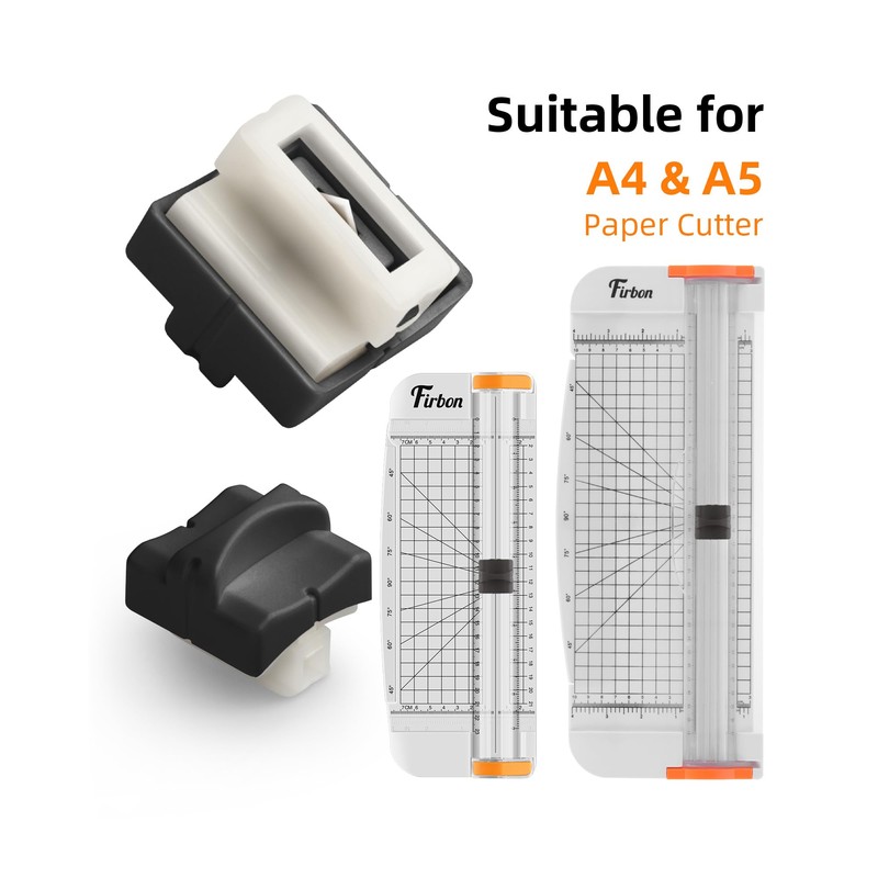 Firbon 2Pcs Refill Blades for A4 A5 Paper Cutter, Spring-Loaded