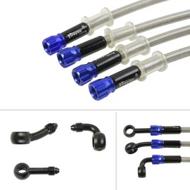 Fireyouracing Motorcycle Brake Hose Braided,400-2400mm AN3 Hydraulic Clutch Tube Oil DOT Fluid Pipe Line Stainless Steel for ATV Dirt Pit Street Racing Bike,Removing Fittings Banjo (Silver/1600mm)