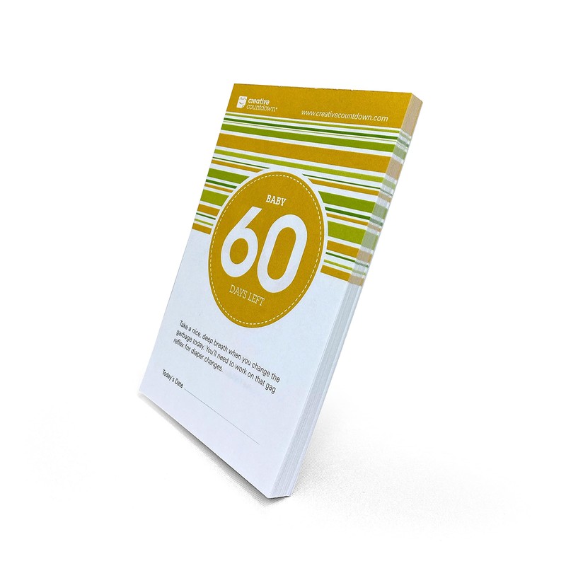 60 day Baby Due Date Count Down 5.75"x3.75" Orange Green