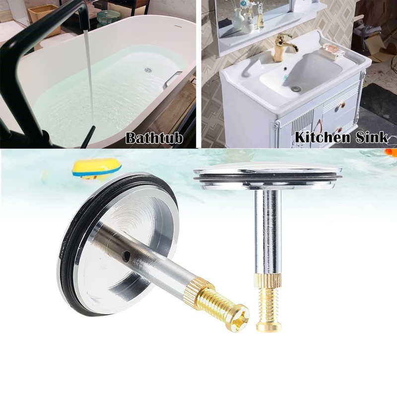 LEZED Bath Plug 43 mm Silver Universal Bath Plug with