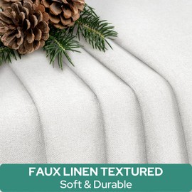 HOMEIDEAS 100% White Linen Blackout French Door Curtains, Privacy Door Window Curtains, 26 X 72 Inch Room Darkening Blinds, Thermal Insulated Shades for Bedroom, 1 Panel