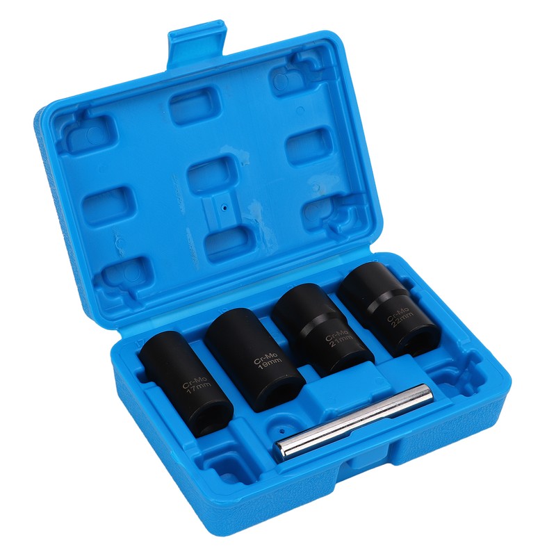 5pcs Lug Nut Extractor Tool 1/2in Drive Metric 17 19