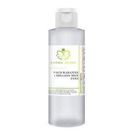 Aroma Shore Perfume Oil - Our Impression Of and compatible with P'Aco Rab'Anne 1 Million Men Type, 100% Pure Uncut Body Oil Our Interpretation, Perfume Body Oil