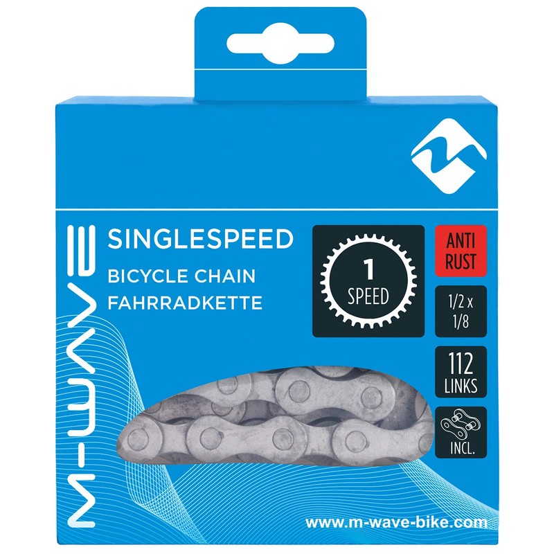 M-Wave Unisex - Adult Single Speed Bicycle Chain, 112 Links,