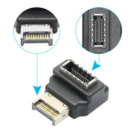 90 Degree USB 3.0 Type E Adapter, Right Angle USB Type E Male to Female Computer Motherboard Internal Connector Adapter High Speed 5Gbps - Down/B