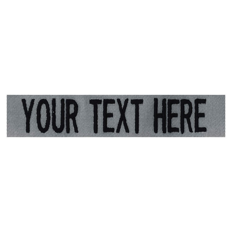 Custom Uniform Name Tape. Foliage Gray, 5 Inch Hook Fastener