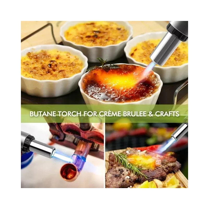 Homitt Refillable Butane Torch Lighter Culinary Blow Torch for Desserts