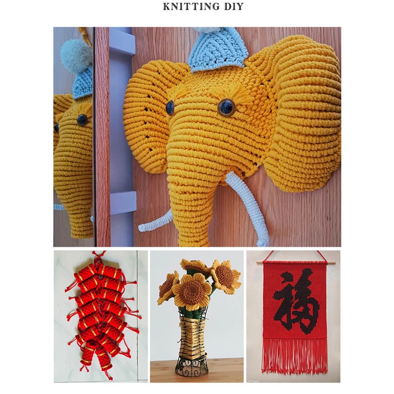 Binwat Macrame Cord Thick Natural Cotton Cord DIY Crafts Yarn