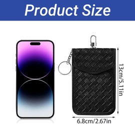 Car Key Signal Blocker Pouch, Key Pouches Signal Blocker Signal Blocking Pouch for Car Keys, PU Leather RFID Car Key Pouch Key Fob Protection Pouch and Key Protector Signal Blocker Pouch