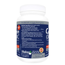 Naka Platinum Curcumin ORGANIC Tumertic Root (95% Curcuminoids) 450 mg with Bioperine (Black Pepper) BONUS SIZE - 90 Veggie Capsules (60+30 FREE)