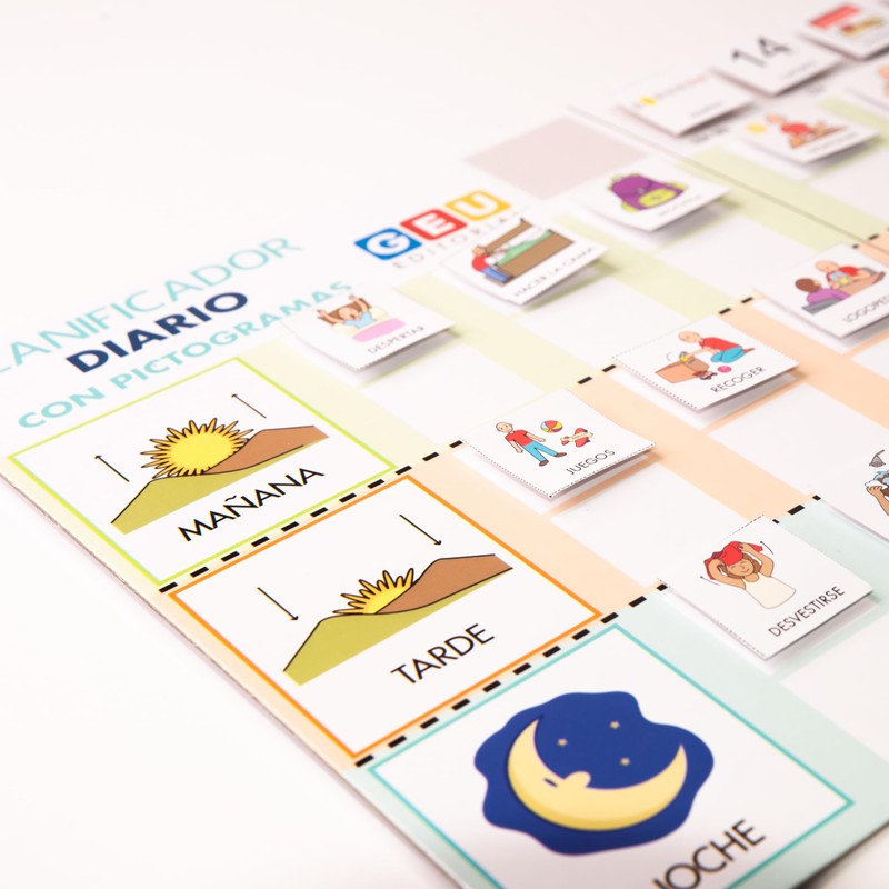 Calendario visual para niños con pictogramas autismo en español |