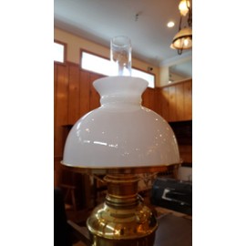 B&P Lamp Cased White Student Shade with Classic Vintage Dome Shape and Plain Top and 9 7/8 Inch Fitter