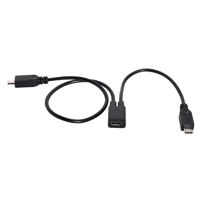 cablecc Micro USB Female to 2X Micro USB Male Splitter